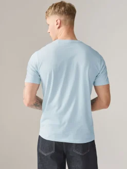 Bleu glace - Slim Fit (Slim Fit) - T-shirt Essential Col rond en coton