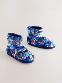 Bleu Graffiti Gamer - Bottines chaussons confortables
