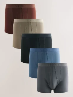 Bleu/ Gris/ Écru/ Rouge/Noir - Lot de 5 - Boxers avec ouverture sur le devant