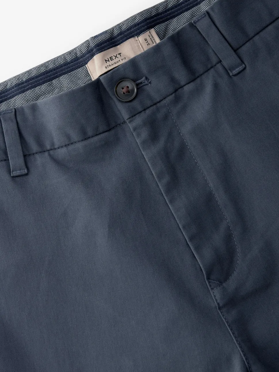 Bleu Gris Moyen - Ajustement droit - Pantalon chino stretch