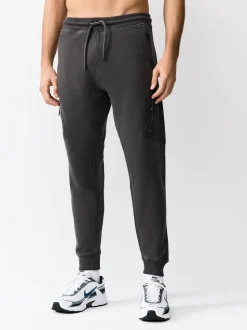 Bleu Gris/bleu marine en ardoise - Lot de 2 joggings cargos coupe ajustée à dos brosse utilitaire