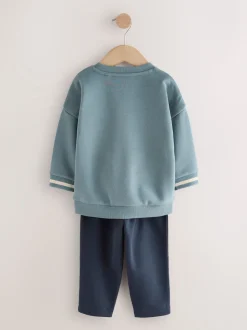 Bleu imprimé avion - Ensemble Sweat-shirt et Survêtement (3mois à7ans)