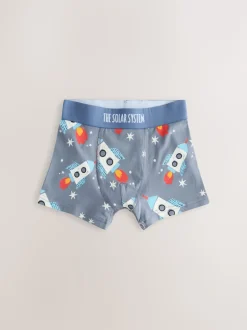 Bleu imprimé galaxie - Lot de 5 boxers Junior Personnage (1.5-16ans)