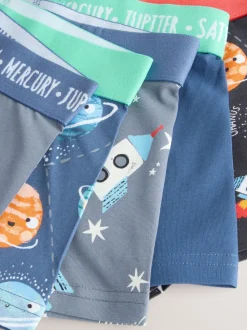 Bleu imprimé galaxie - Lot de 5 boxers Junior Personnage (1.5-16ans)