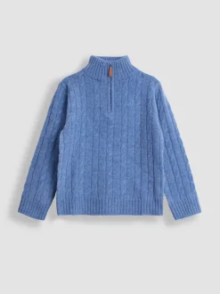Bleu indigo - Pull JoJo Maman Bébé classique à demi-fermeture éclair