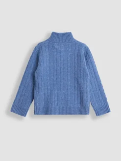 Bleu indigo - Pull JoJo Maman Bébé classique à demi-fermeture éclair