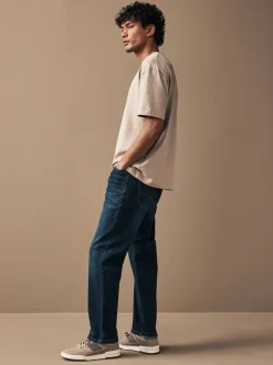 Bleu indigo moyen - Ajustement droit - Jean Motionflex