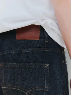 Bleu indigo rincé - Jean Denim Signature brossé douillet à Carreaux