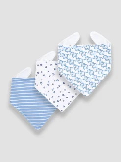 bleu layette - Jojo Maman Bébé Paquet de 3coton Baby Dribble BIBS