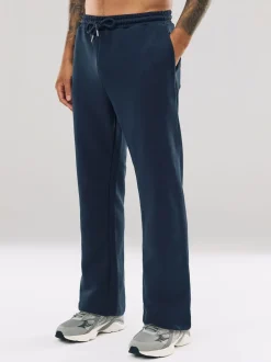Bleu marine - Ajustement droit - Pantalon de jogging épais décontracté à dos brossé