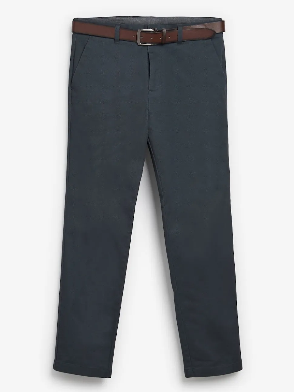 Bleu marine - Ajustement droit - Pantalon chino doux imprimé à ceinture