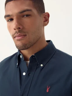 Bleu marine - Ajustement régulier - Chemise Oxford à manches courtes