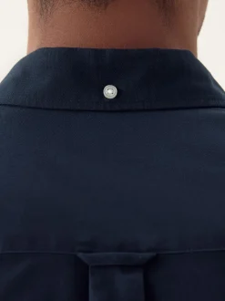 Bleu marine - Ajustement régulier - Chemise Oxford à manches courtes