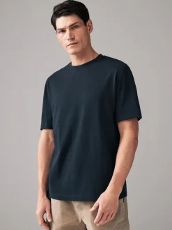 Bleu marine - Ajustement régulier - T-shirt épais