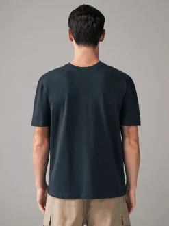 Bleu marine - Ajustement régulier - T-shirt épais