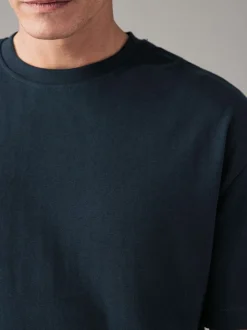 Bleu marine - Ajustement régulier - T-shirt épais