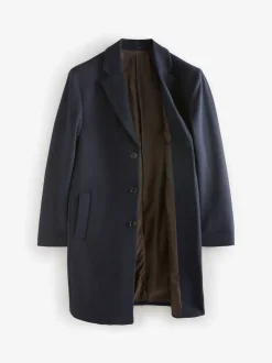 Bleu marine - Ajustement régulier - Manteau Epsom en laine