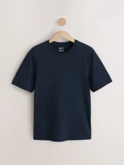 Bleu marine - Ajustement régulier - T-shirt Essential Col rond en coton