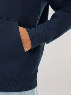 Bleu marine - Ajustement régulier - Sweat-shirt à capuche en jersey riche en coton épais