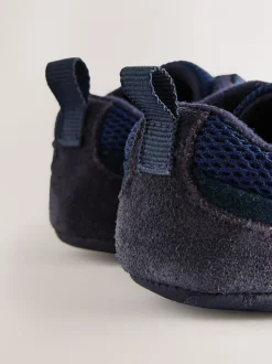 Bleu marine - Baskets à enfiler à lacets élastiques bébé (0-2mois)