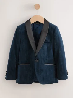 Bleu marine - Blazer en velours texturé (3-16ans)