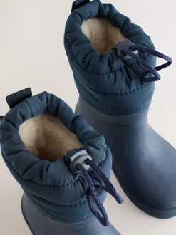 Bleu marine - Bottes de pluie à poignets matelassés
