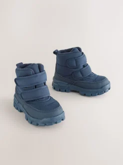 Bleu marine - Bottes matelassées à fermeture par contact