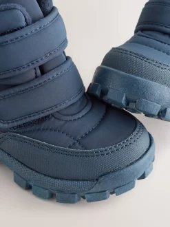 Bleu marine - Bottes matelassées à fermeture par contact