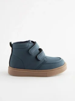Bleu marine - Bottines avec fermeture scratch et doublure chaude