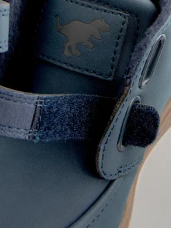 Bleu marine - Bottines avec fermeture scratch et doublure chaude