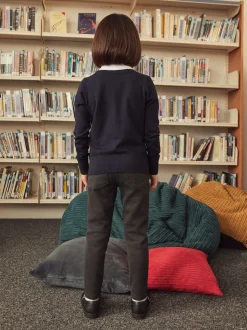 Bleu marine - Cardigan à col en V Cotton Rich School (3-16ans)