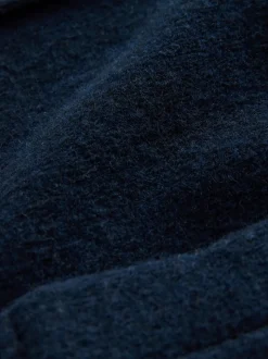 Bleu marine - Cardigan en polaire aspect laine