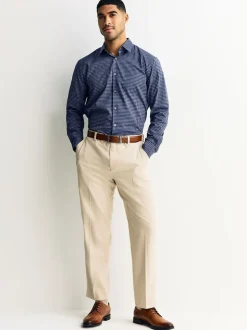 Bleu marine à carreaux vichy - Chemise élégante douce au toucher à manches longues