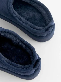 Bleu marine - Chaussons mules douillets