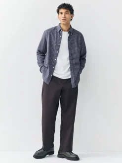 Bleu marine - Chemise à manches longues Check