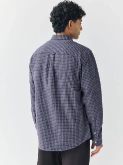 Bleu marine - Chemise à manches longues Check