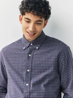 Bleu marine - Chemise à manches longues Check