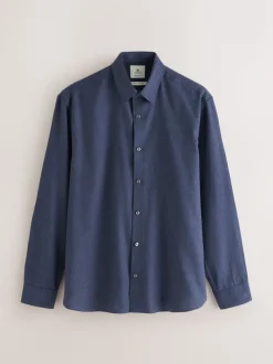 Bleu marine - Chemise élégante douce au toucher à manches longues