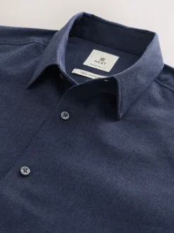 Bleu marine - Chemise élégante douce au toucher à manches longues
