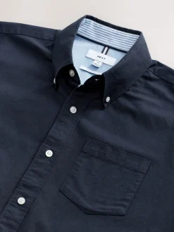 Bleu marine - Chemise Oxford à manches courtes