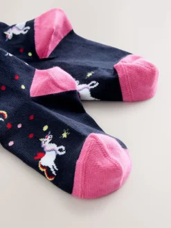 Bleu marine - Collants licorne riches en coton