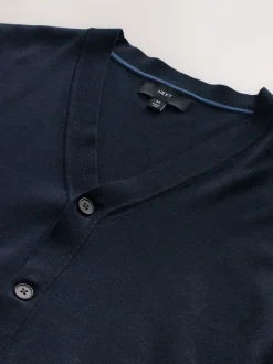 Bleu marine - Coupe classique Cotton Rich Cardigan