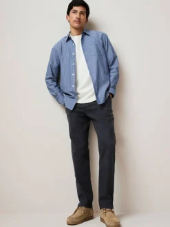 Bleu marine - Coupe fuselée régulière - Pantalon chino stretch