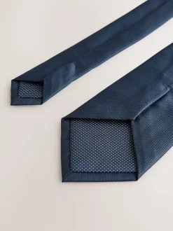 Bleu marine - Coupe standard - Cravate texturée
