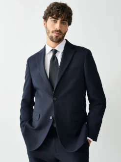 Bleu marine - Coupe sur mesure - Veste de costume texturée