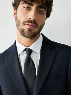 Bleu marine - Coupe sur mesure - Veste de costume texturée