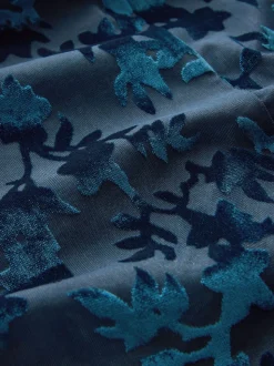 Bleu marine - Couverture Devore à manches courtes