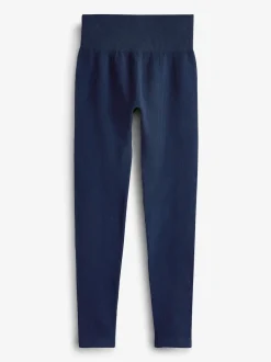 Bleu marine - Côtelé sans couture Taille haute Leggings