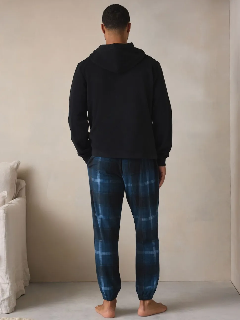 Bleu marine - Ensemble sweat à capuche à manches longues en polaire thermique