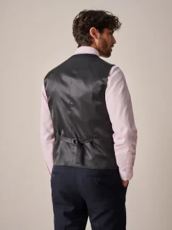 Bleu marine - Gilet de costume texturé